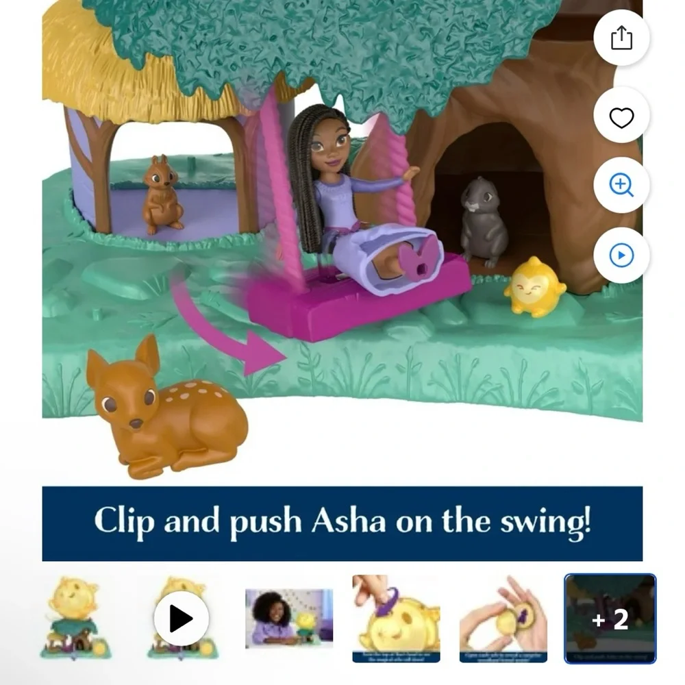 NEW Disney Wish Asha Doll Magical Star Playset Surprise Animals Kids Toy Gift